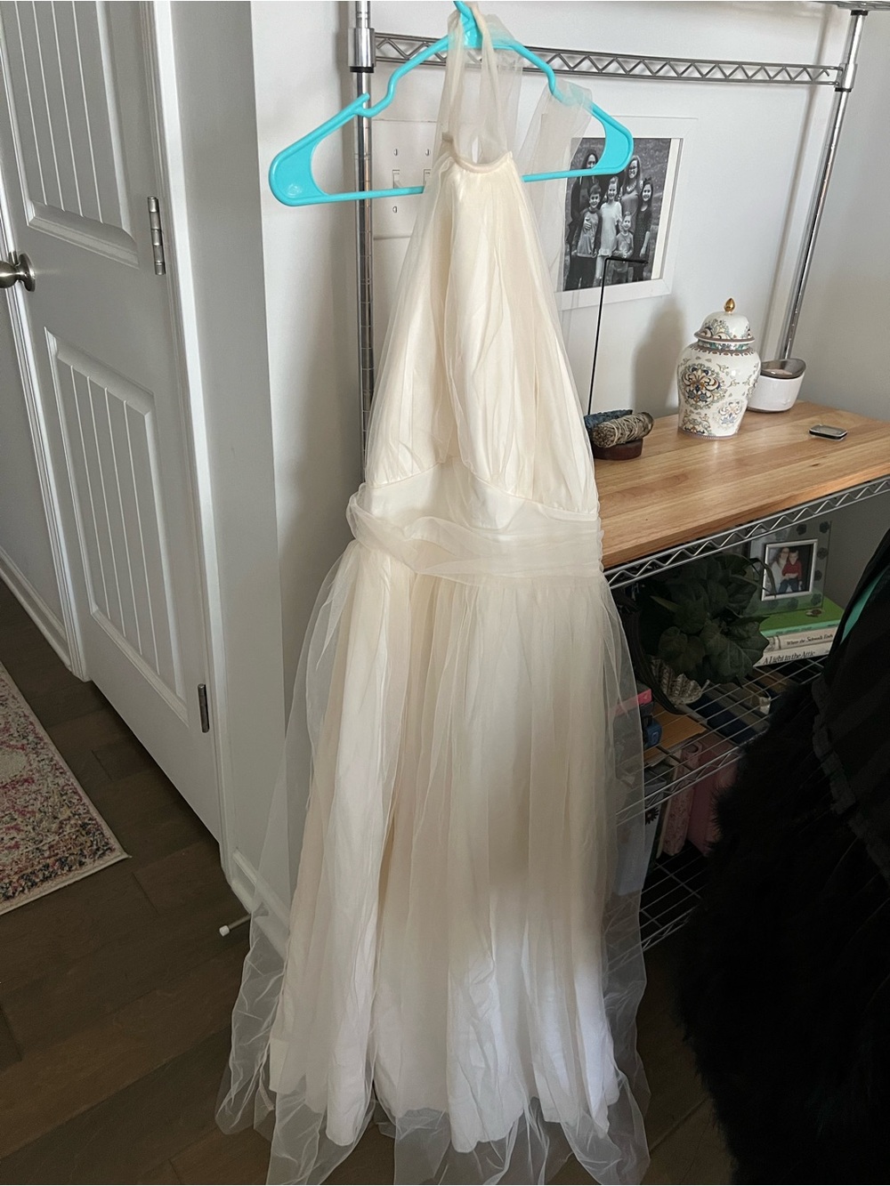 Ivory Halter Tulle Maxi Dress